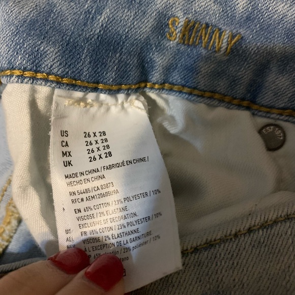 American Eagle skinny jeans 26x28 - Picture 2 of 2